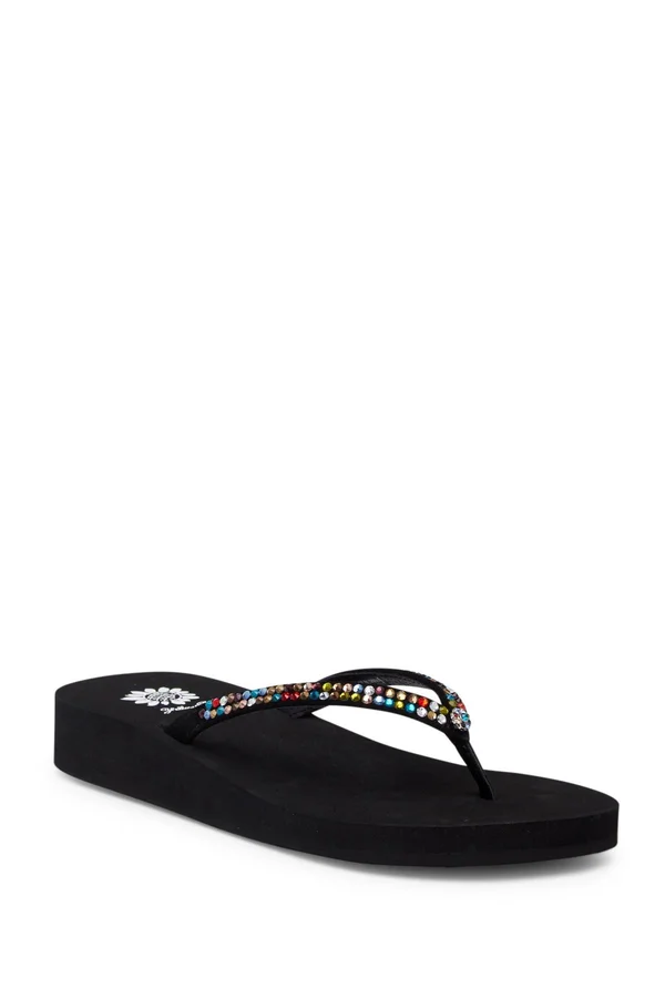 Yellow Box Women's Jello Sandal, Black/Multi, 7 M US