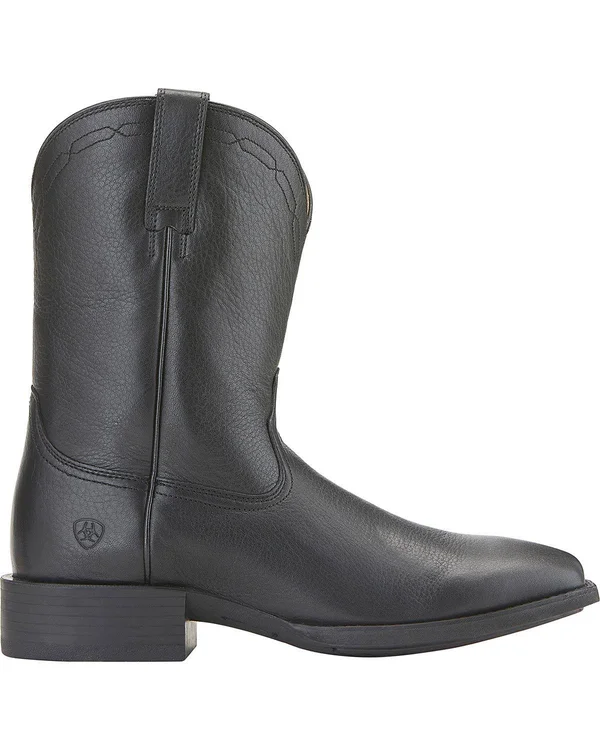 Ariat Heritage Roper Wide Square Toe 7.5 Men's Black