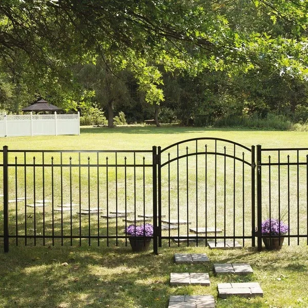 Freedom Standard Concord 4-ft H x 6-ft W Black Aluminum Flat-Top Erosion Fence Panel - 73002310