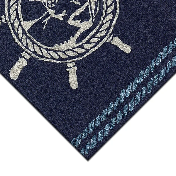 Liora Manne Frontporch Seadog Indoor/Outdoor Rug Blue 30x22x48x22