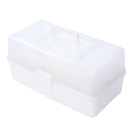 Puloru First Aid Kit - 3-Layer Storage Box, Family Emergency Medicine Storage Case, Size: Medium, White