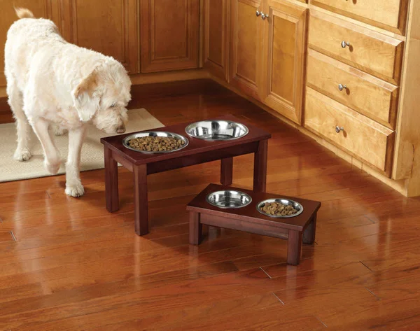 Wooden Elevated Dog Feeder - Dark Cherry, Size Small, Orvis