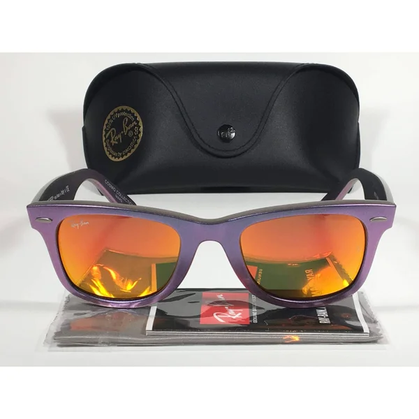 Ray-Ban Men's Original Wayfarer Cosmo Purple Sunglasses - Purple Frames/Orange Lenses