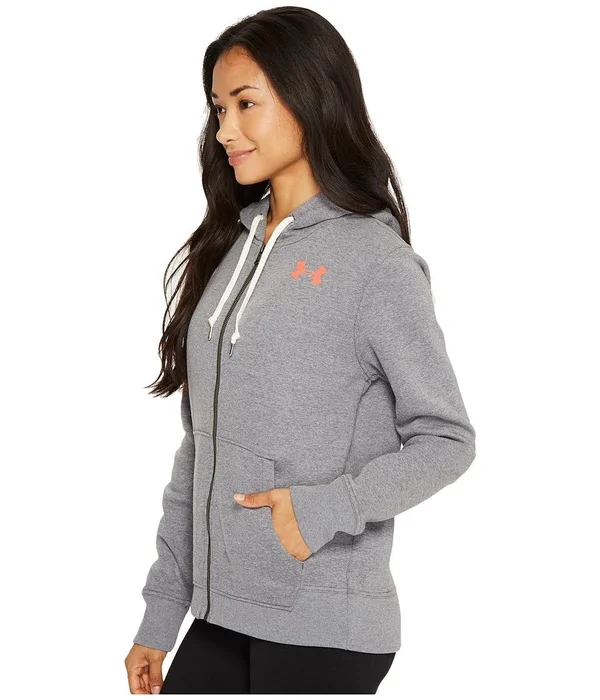 Under Armour Women's Favorite Fleece Full Zip Hoodie - Carbon Heather /Charcoal, Large