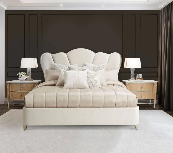 AICO Wentworth Latte 9 Piece Queen Comforter Set