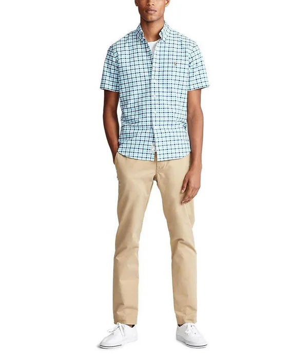 Polo Ralph Lauren Men's Big & Tall Oxford Shirt - Pink/Navy Multi