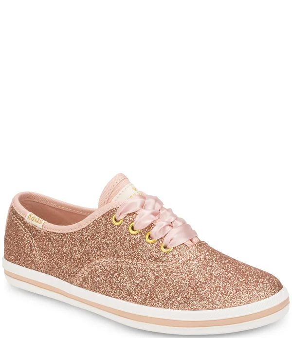 Keds x Kate Spade New York Champion Glitter Sneaker Rose Gold - Size 10 M Toddler Shoes