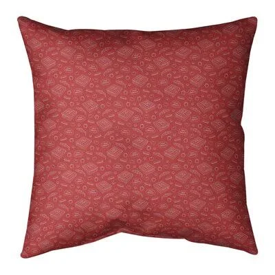 Pizza Cotton Throw Pillow East Urban Home Size: 26x22 H x 26x22 W, Fill Material: No Fill, Color: Red