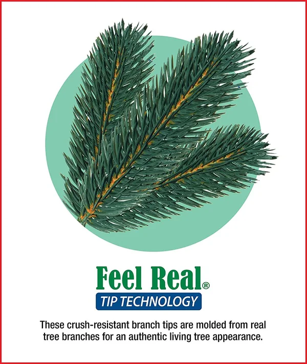 National Tree Nordic Spruce Slim Tree with Dual Color LED Lights 7.5&