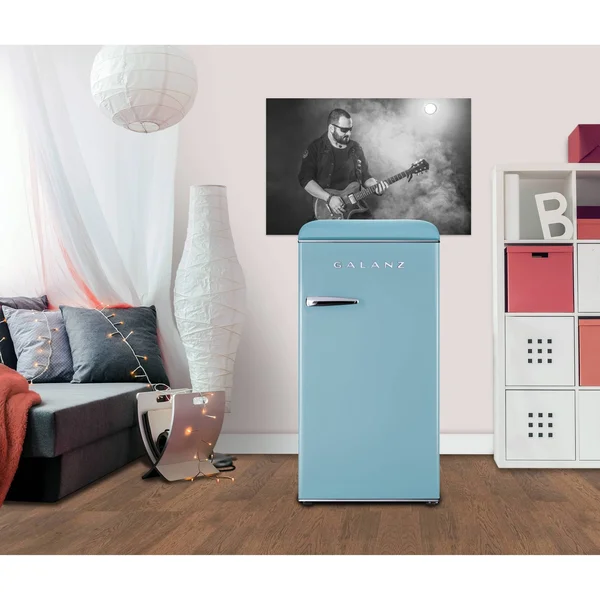 Galanz Glr33mber10 Retro Refrigerator - 3.3 Cu ft, Blue