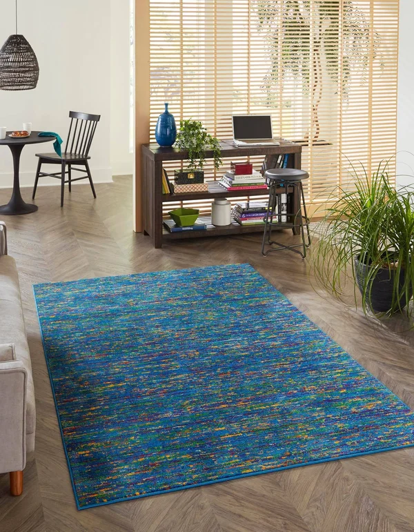 Unique Loom Calypso Mento Area Rug - Blue - 5' 3 x 8' 0