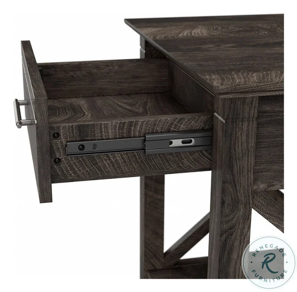 Bush Furniture Key West End Table with Storage, Dark Gray Hickory