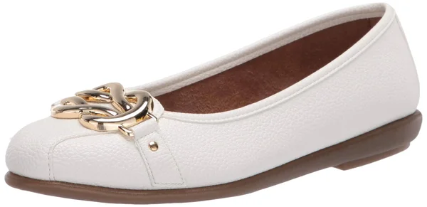 Women's Aerosoles Big Bet Ballet Flat - Size: 5.5, White