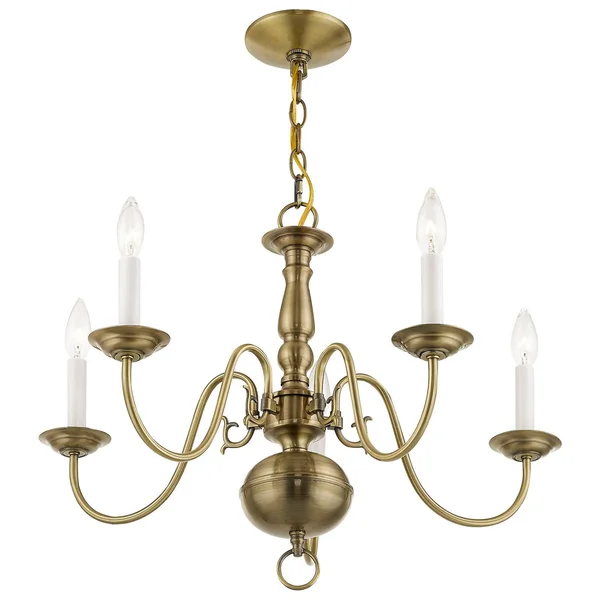Livex Lighting 5005-07 Williamsburgh 5 Light Bronze Chandelier