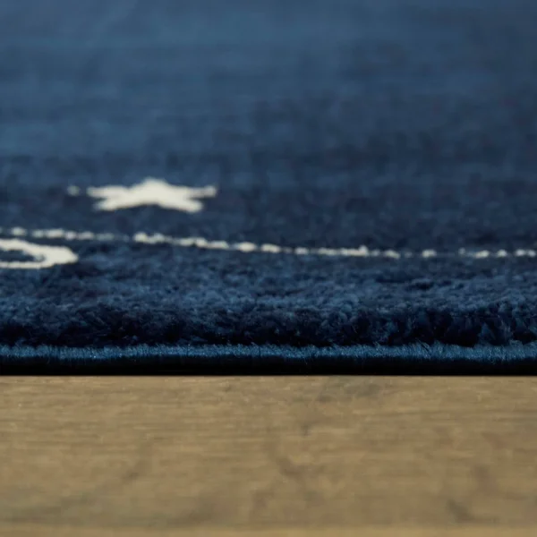 Mod-Tod Planet Border Kids Area Rug - 5&3x22 x 7& - Navy Blue