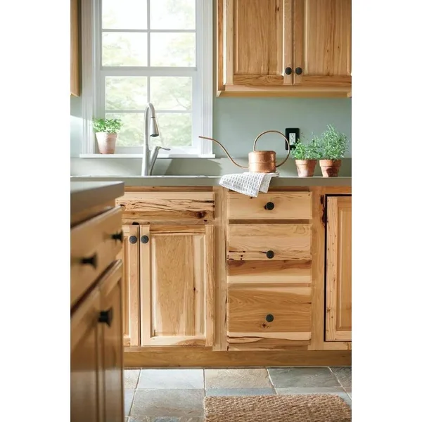 Diamond Now Denver 36-in W x 35-in H x 23.75-in D Natural Hickory Sink Base Stock Cabinet
