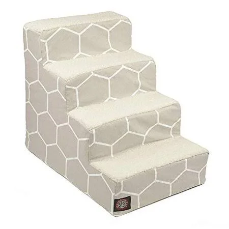 Majestic Pet Octo Shapes Cat & Dog Stairs, Gray, 4 Step
