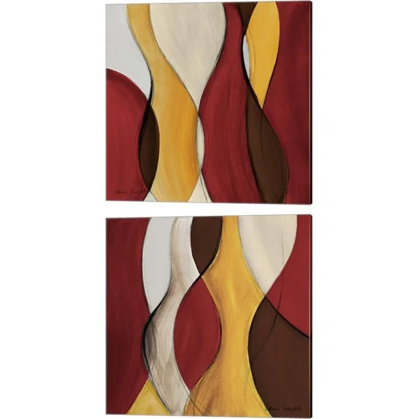 Crimson Coalescence by Lanie Loreth - Canvas Art (Set of 2) Ivy Bronx