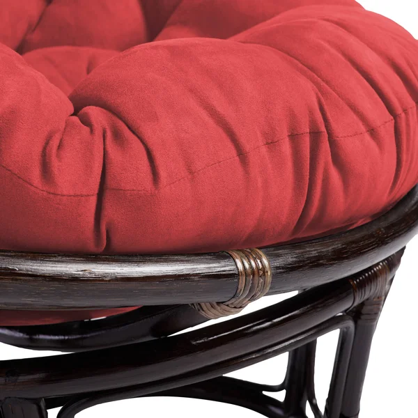 International Caravan Bali 42-Inch Papasan Chair with Cushion - Cardinal Red