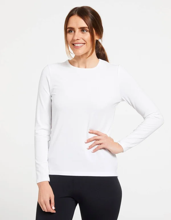 Long Sleeve T-Shirt UPF 50+ Sensitive Collection, Womens Sun Safe Top Light Yellow