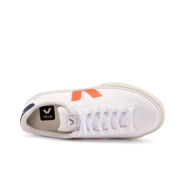 Womens Veja Campo Trainers White/Orange-Fluo/Cobalt - Urban Excess