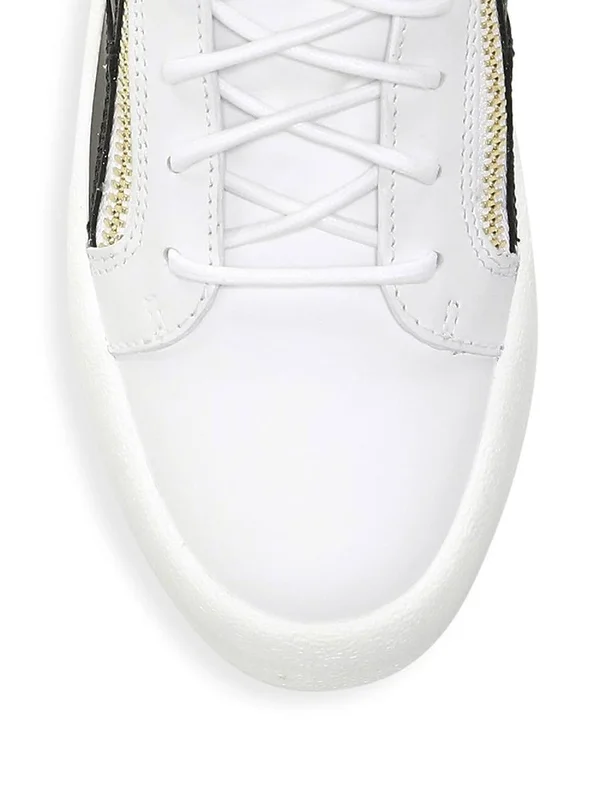 Giuseppe Zanotti Men's Two-Tone Leather Low-top Platform Sneakers - Fiamma - Size 10.5