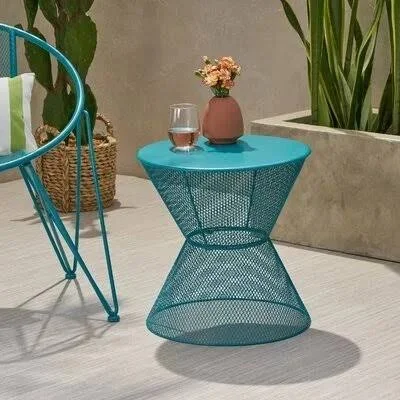 Yoshida Iron Side Table Ebern Designs Color: Matte Teal