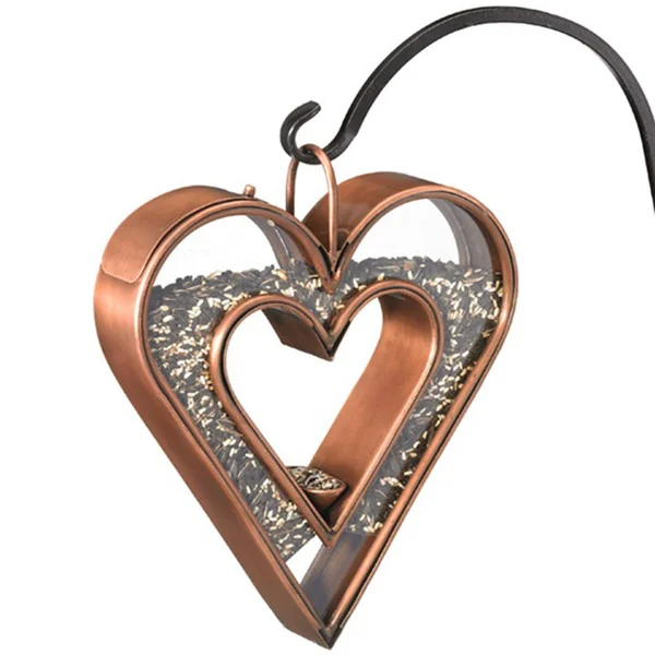 Good Directions Fly-Thru Heart Bird Feeder - Venetian Bronze