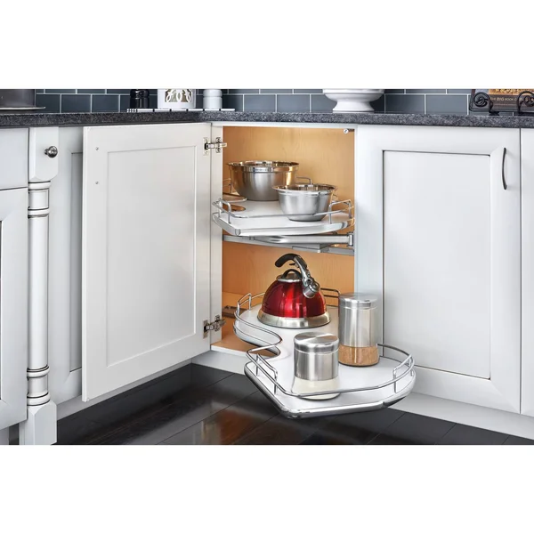 Rev-A-Shelf Left-Handed Two-Tier Organizer for A Blind Right - Gray