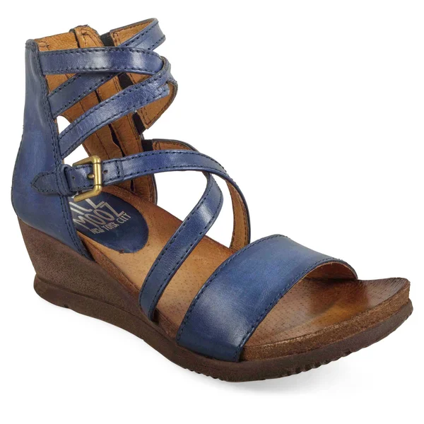 Miz Mooz Shay Women's Wedge Sandal Navy Size 38