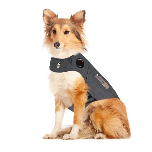Thundershirt Dog Jacket for Anxiety Large Solid Grey
