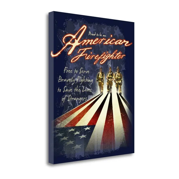 Tangletown Fine Art American Firefighters Canvas Wall Art