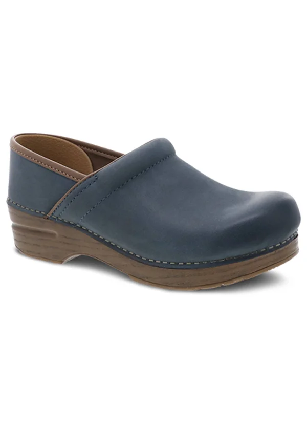 Dansko Women's Professional Blue Burnished Nubuck Clog