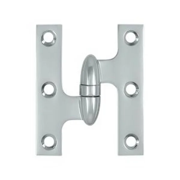 Deltana 3 x 2.5 inch Olive Knuckle Hinge Polished Chrome OK3025B26-L