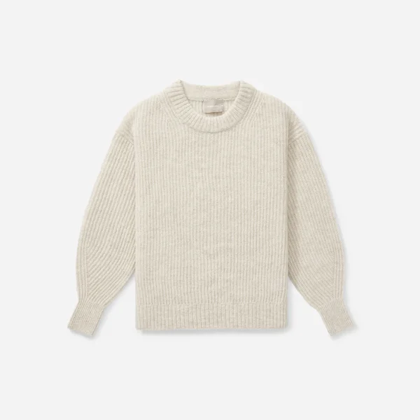Women's Oversized Alpaca Crew Neck Sweater by Everlane in Almond, Size L