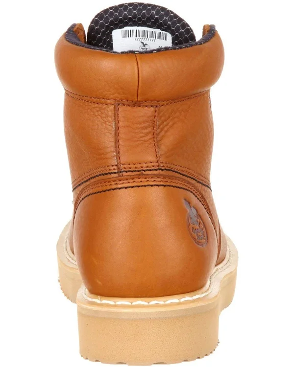 Men's Georgia Boot GB00177 6 inch Moc-Toe Wedge Work Boot - Gold