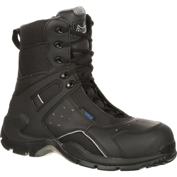 Rocky 1st Med Carbon Fiber Toe Side Zip Waterproof Boots (Black)
