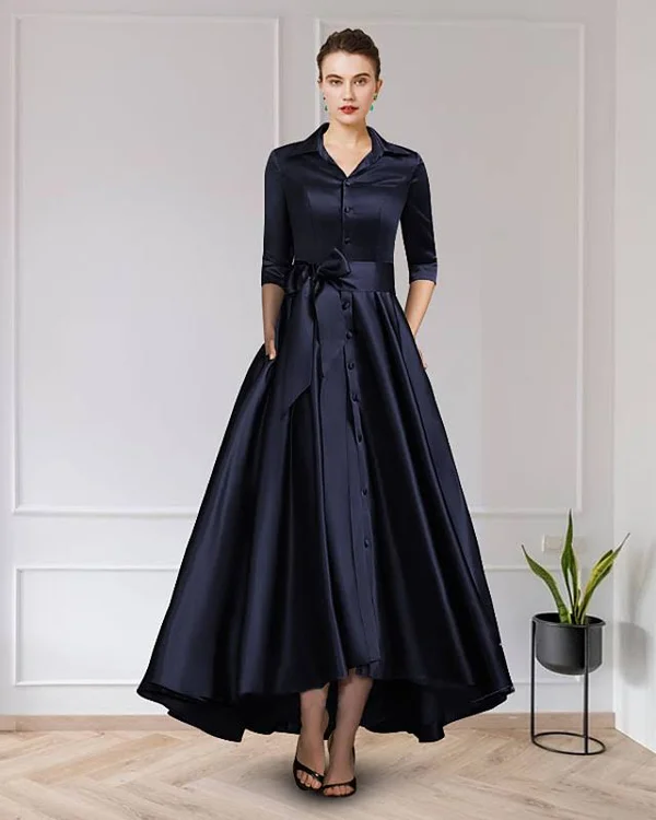 A-Line Mother of The Bride Dress Elegant Jewel Neck Asymmetrical Chiffon Lace Short Sleeve with Pleats Appliques 2021 Blush US 6