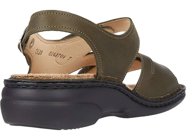 Finn Comfort Gomera Olive Leather Soft Footbed 39