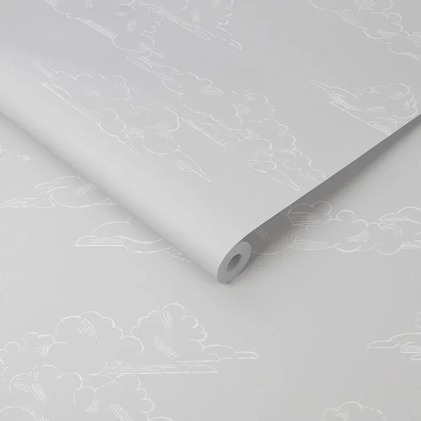 Vintage Cloud Grey Wallpaper - Gray