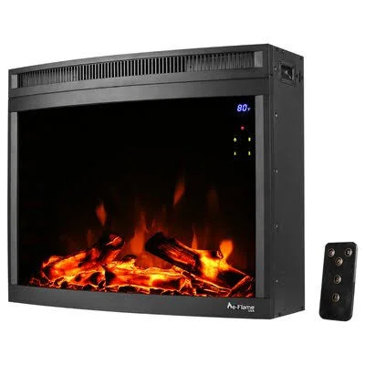 Prasad Curved Electric Recessed Electric Fireplace Insert Charlton Home