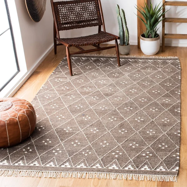 Safavieh Natural Kilim NKM316B Natural - Ivory 10& x 14& Area Rug