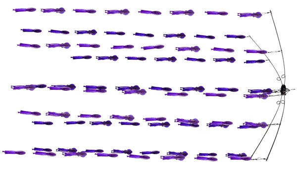 Squidnation Fat Daddy 6 Arm Stainless Steel 5.25x22 Squid Dredge - Purple