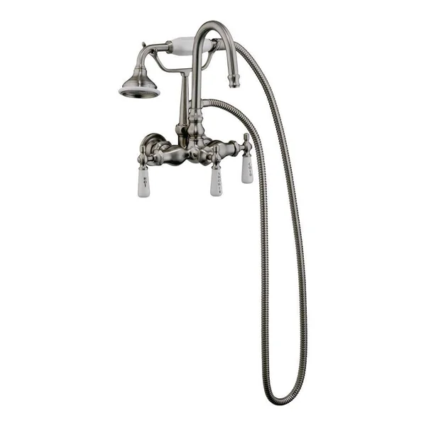 Barclay 4022-PL-CP Tub Wall-Mounted Faucet with Hand Shower - Polished Chrome