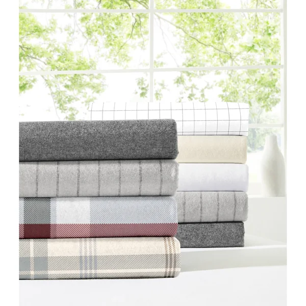 Dormisette Luxury German Flannel Ultra-Soft 6-Ounce Sheets Set White Twin 3 Piece