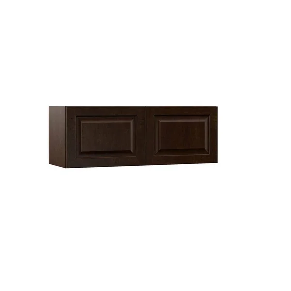 Hampton Bay Designer Series Gretna Assembled 33x12x12 in. Wall Kitchen Cabinet in Espresso - Brown