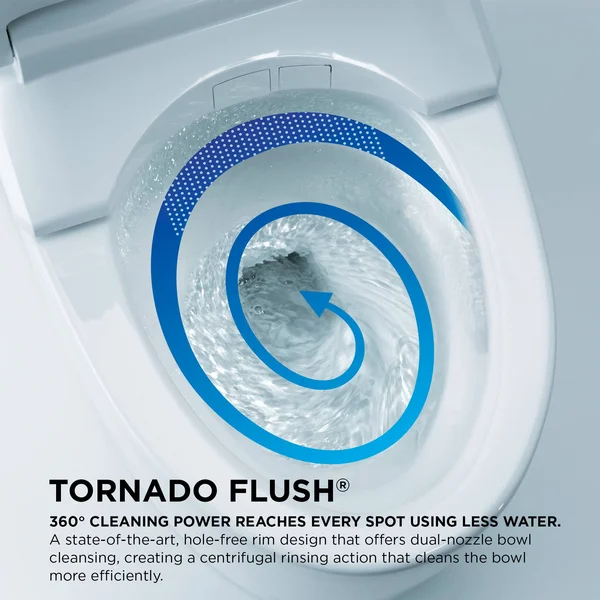 Toto MS442124CEFG03 Nexus Two-Piece Elongated 1.28 GPF Universal Height Toilet with CeFiONtect and SS124 SoftClose Seat Bone