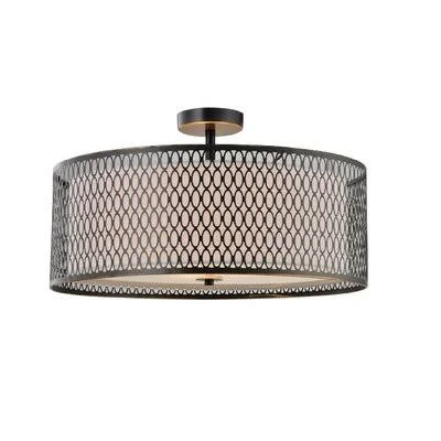 FERRIGNO 3-Light LED Semi Flush Mount Brayden Studio Size: 17x22 H x 17x22 W x 7x22 D, Finish: Bronze