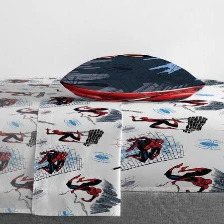 Spiderman Crawl Kid Bed in A Bag Bedding Set w/ Reversible Comforter - Size: Twin