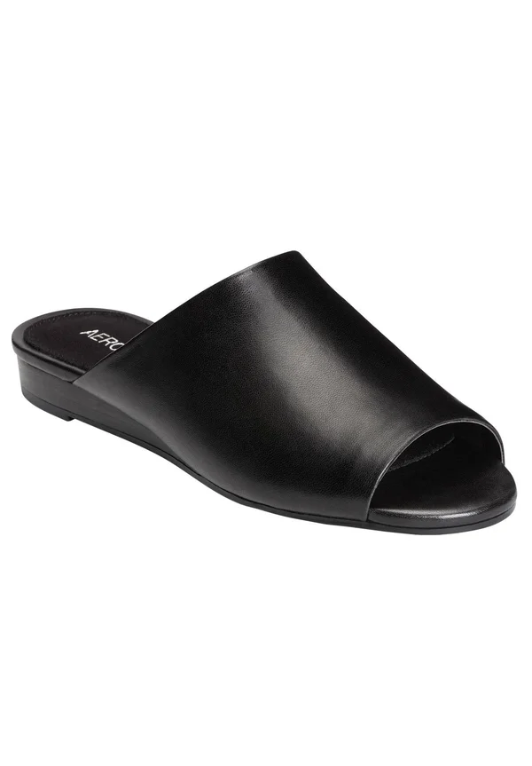 Aerosoles Women's Bitmap Slide - Size: 7, Black Leather